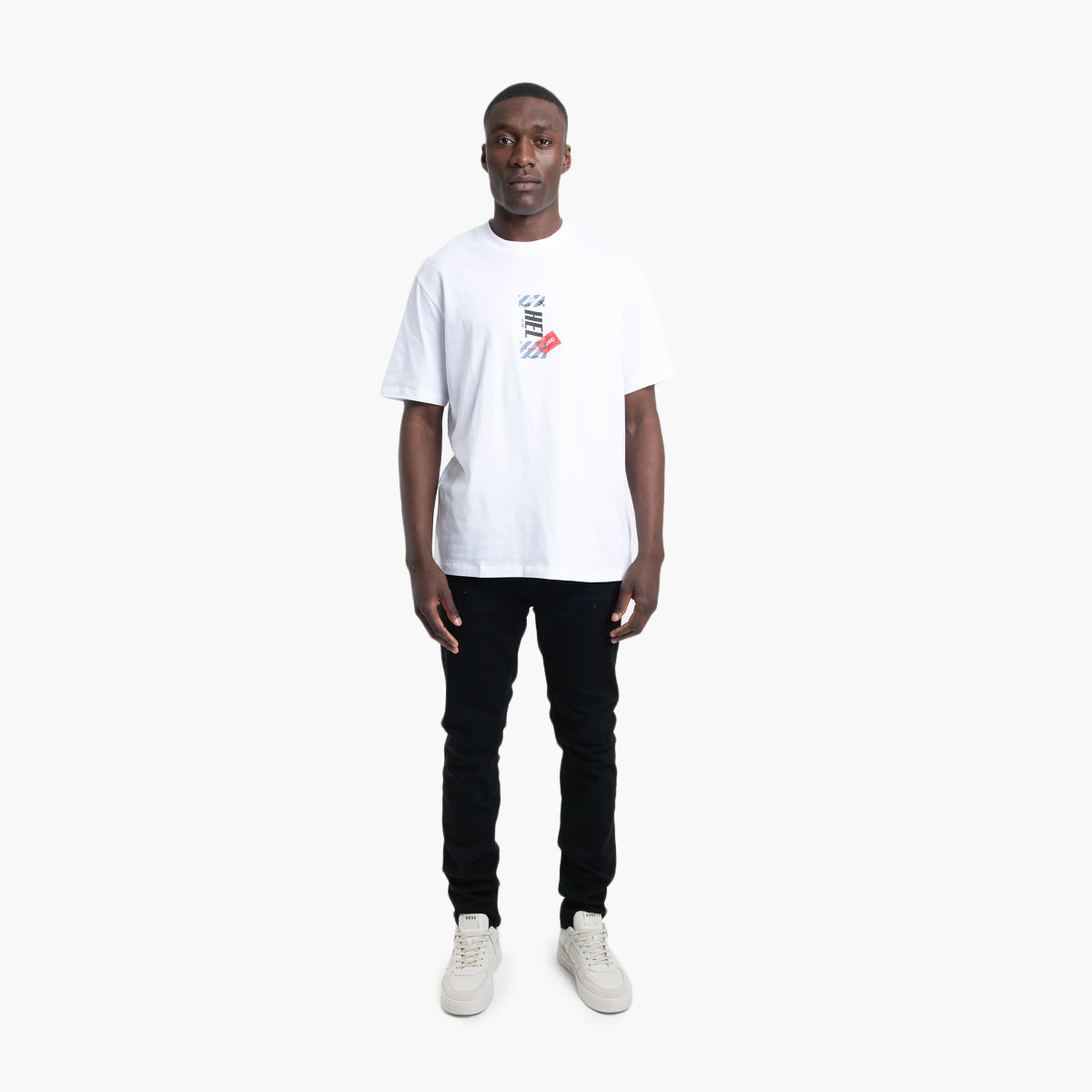 Hugo Red Cotton-Jersey T-Shirt With Travel-Tag Artwork | LEVISONS