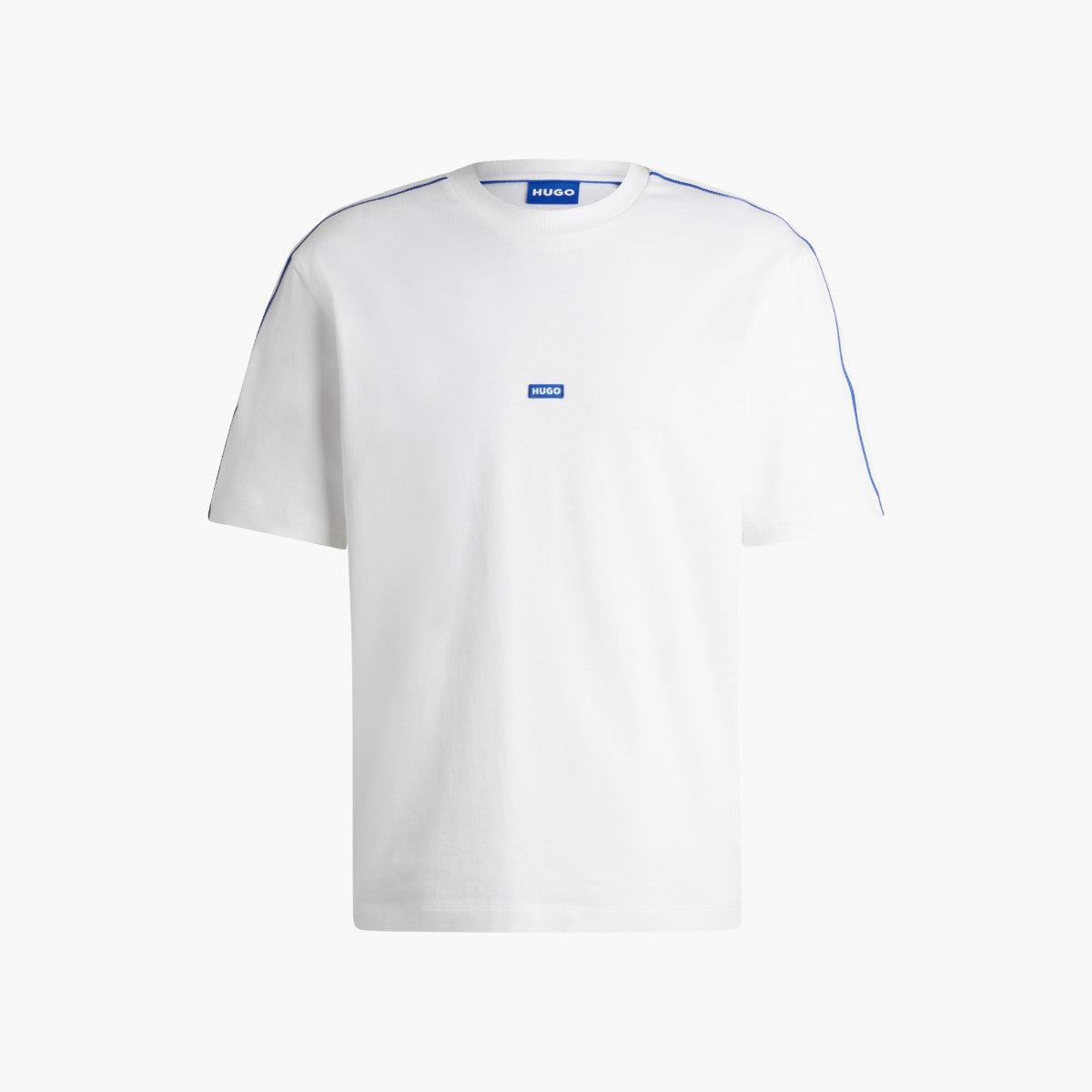 Hugo Blue Cotton-Jersey T-Shirt With Tape Trims | LEVISONS