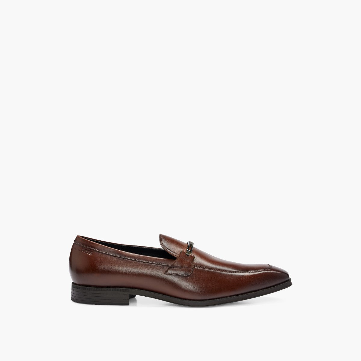 BOSS Black Leather Loafers With Branded Hardware | LEVISONS