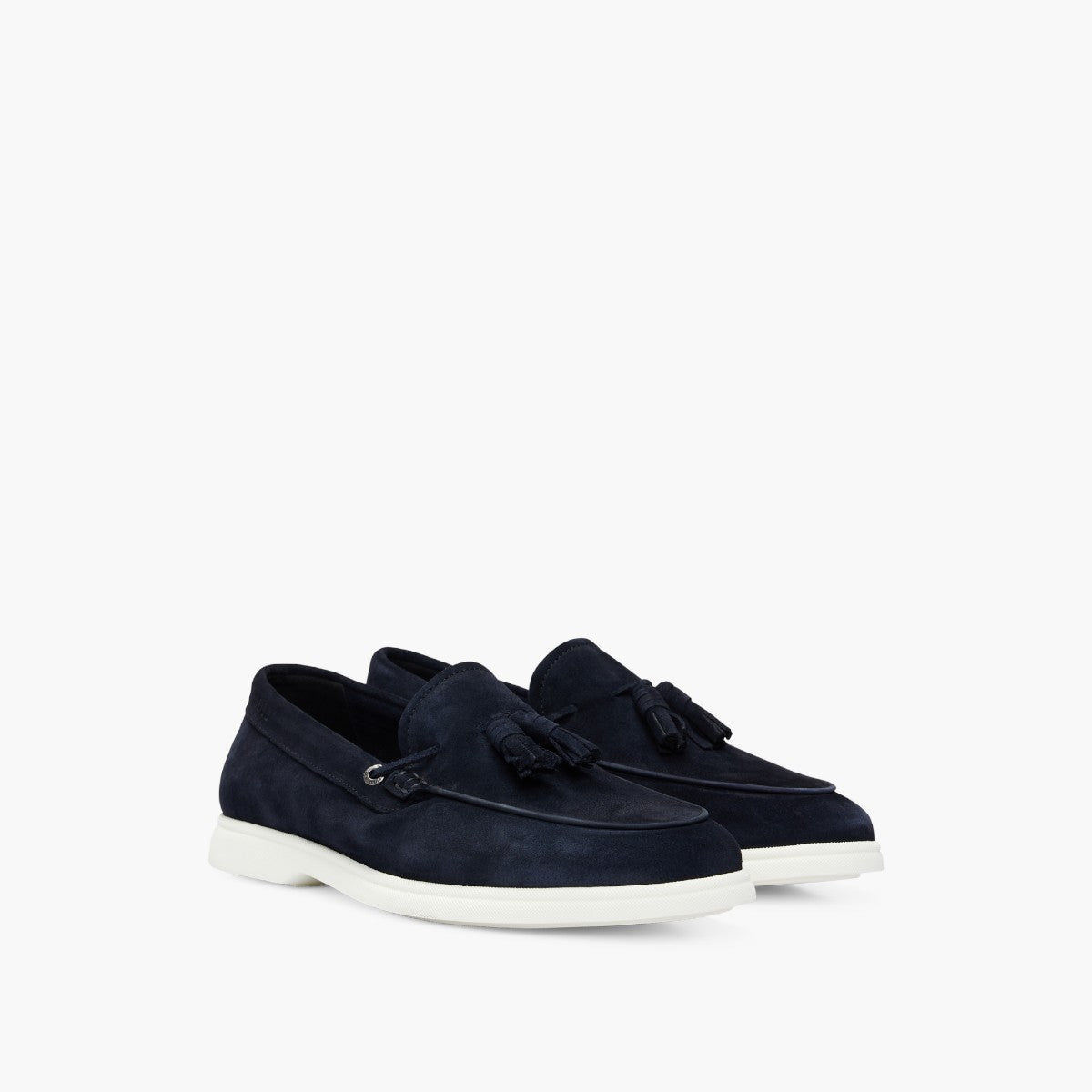 BOSS Black Suede Slip-On Loafers With Tassel Trim | LEVISONS