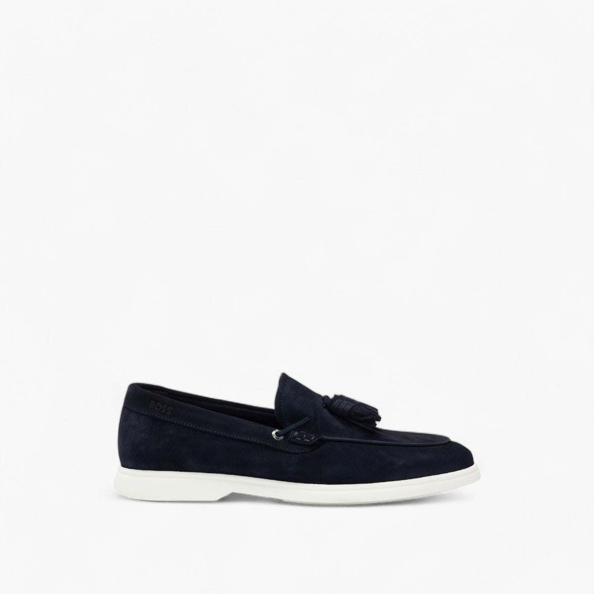 BOSS Black Suede Slip-On Loafers With Tassel Trim | LEVISONS