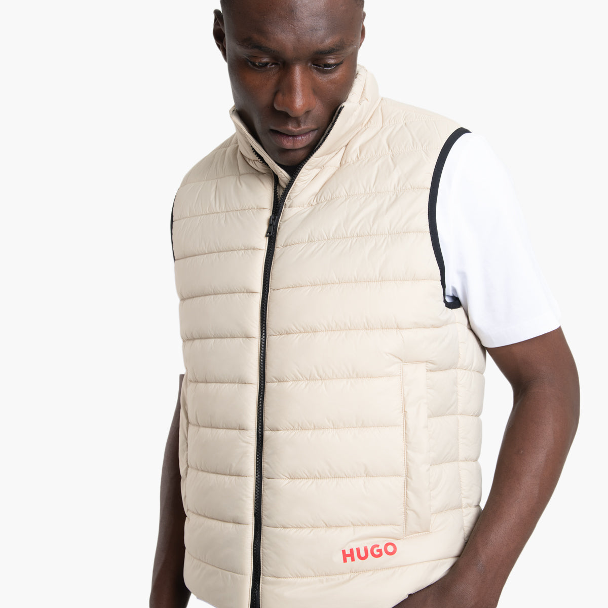 Hugo Red Water-Repellent Slim-Fit Gilet With Logo Detail | LEVISONS
