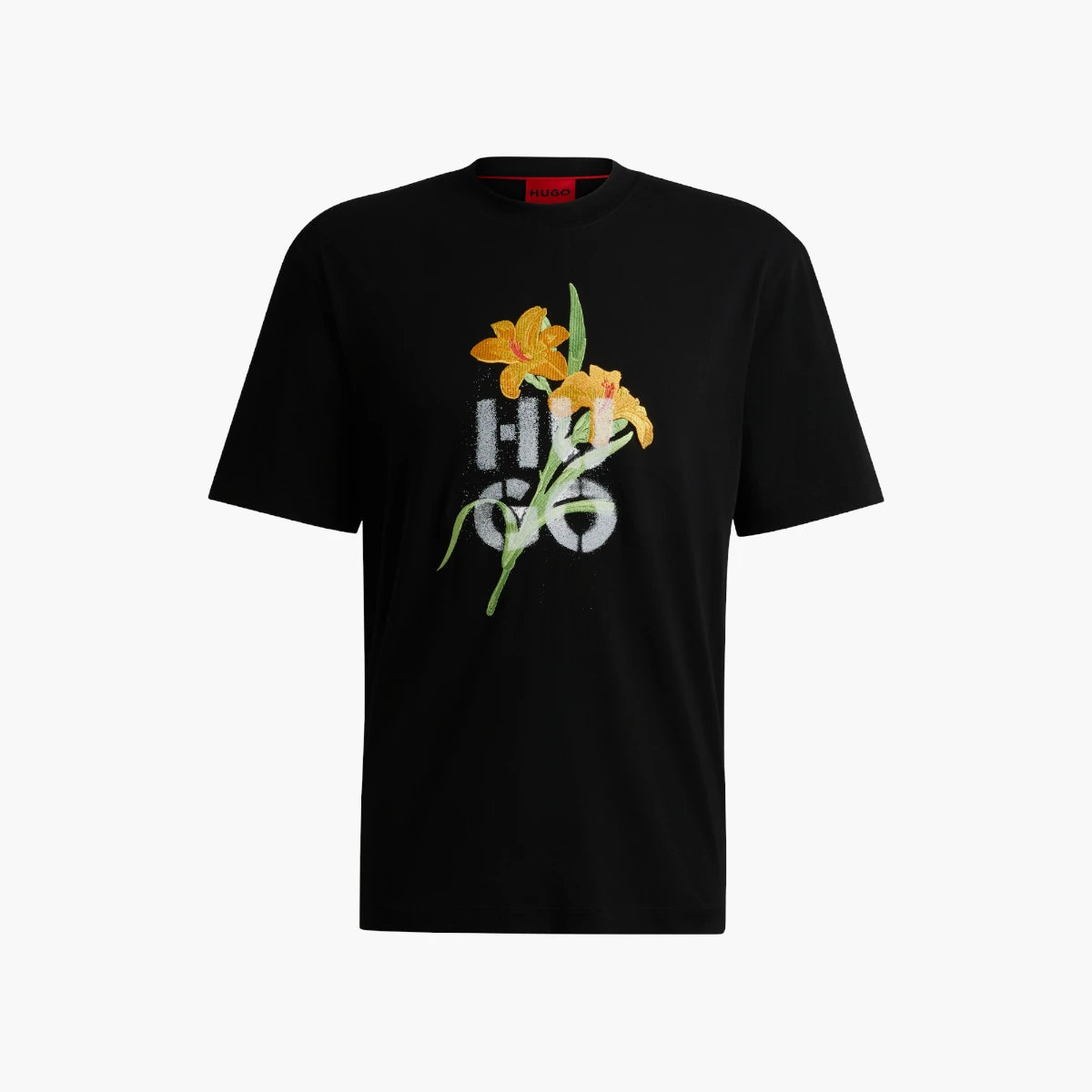 Hugo Red Cotton-Jersey Relaxed-Fit T-Shirt With Floral Artwork | LEVISONS