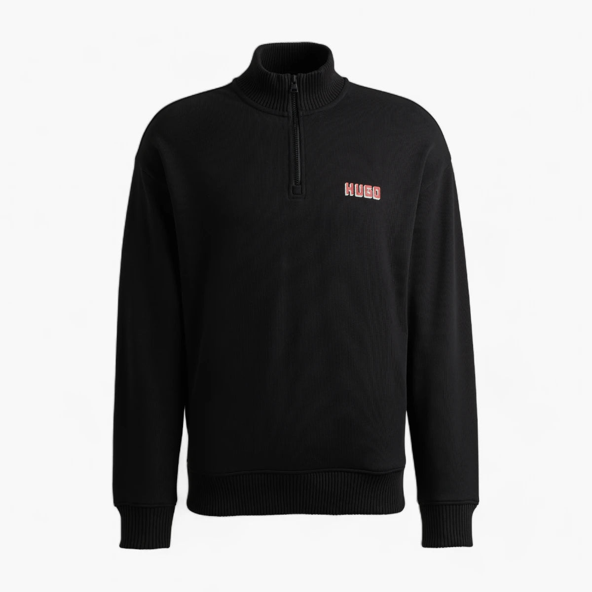 Hugo Red Logo-Print Zip-Neck Sweatshirt In Cotton Terry | LEVISONS