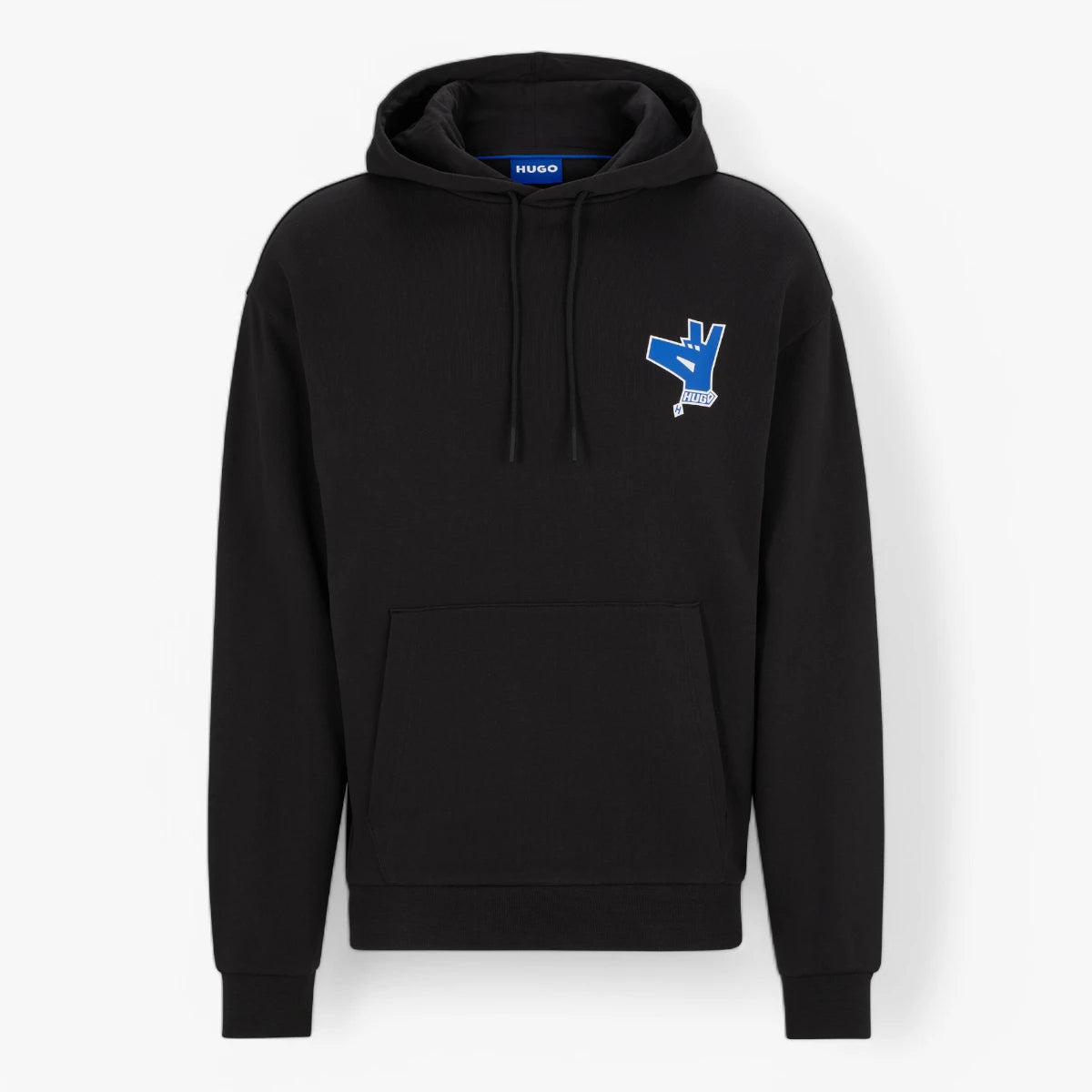 Hugo Blue Cotton-Terry Hoodie With New-Season Logo Artwork | LEVISONS