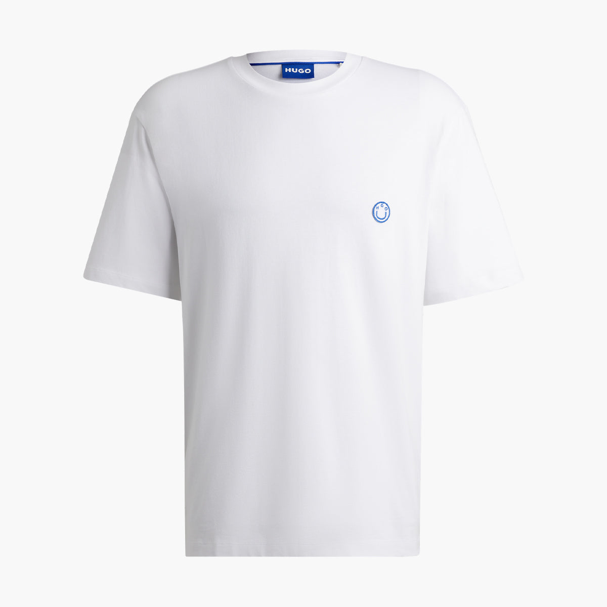 Hugo Blue Cotton-Jersey T-Shirt With Smiley-Face Logo | LEVISONS