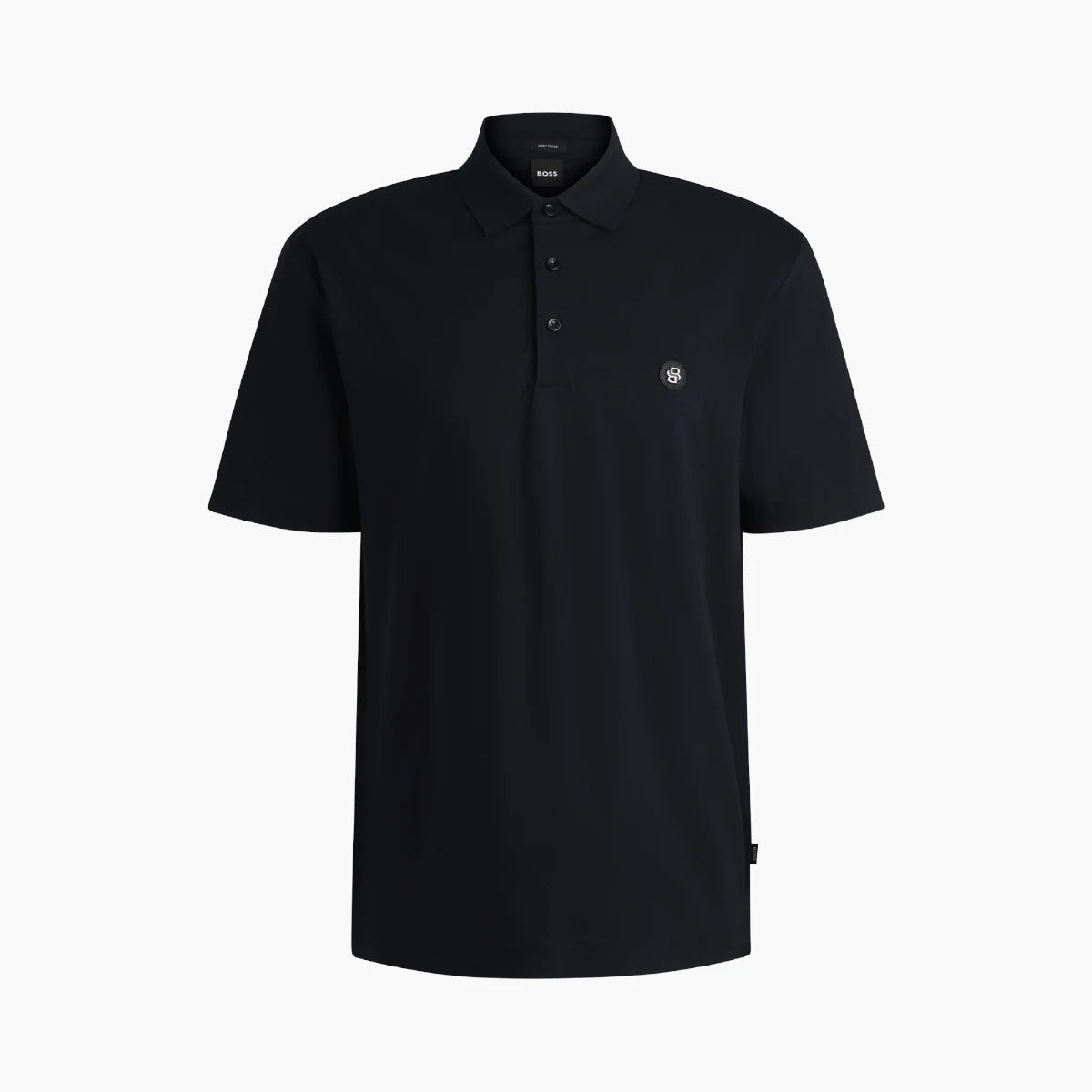 BOSS Black Mercerized-Cotton Polo Shirt With Double Monogram | LEVISONS