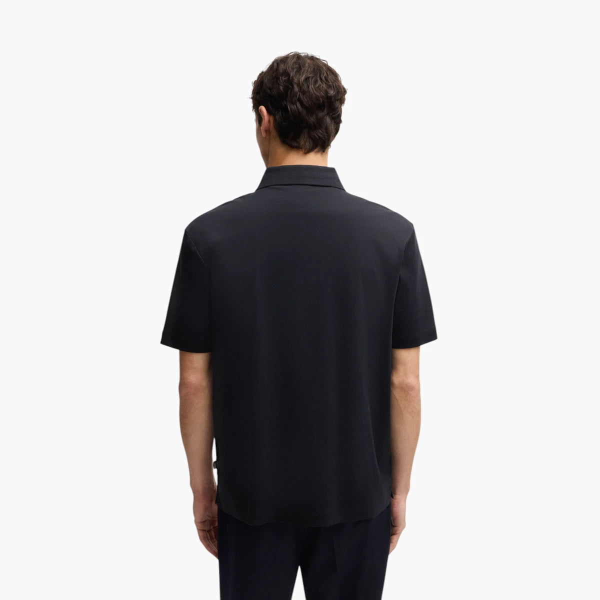 BOSS Black Mercerized-Cotton Polo Shirt With Double Monogram | LEVISONS