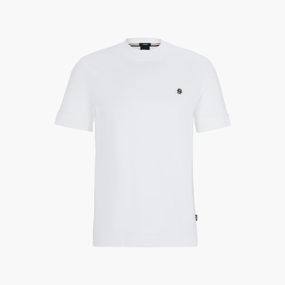 BOSS Black Mercerized-Cotton T-Shirt With Double B Monogram | LEVISONS