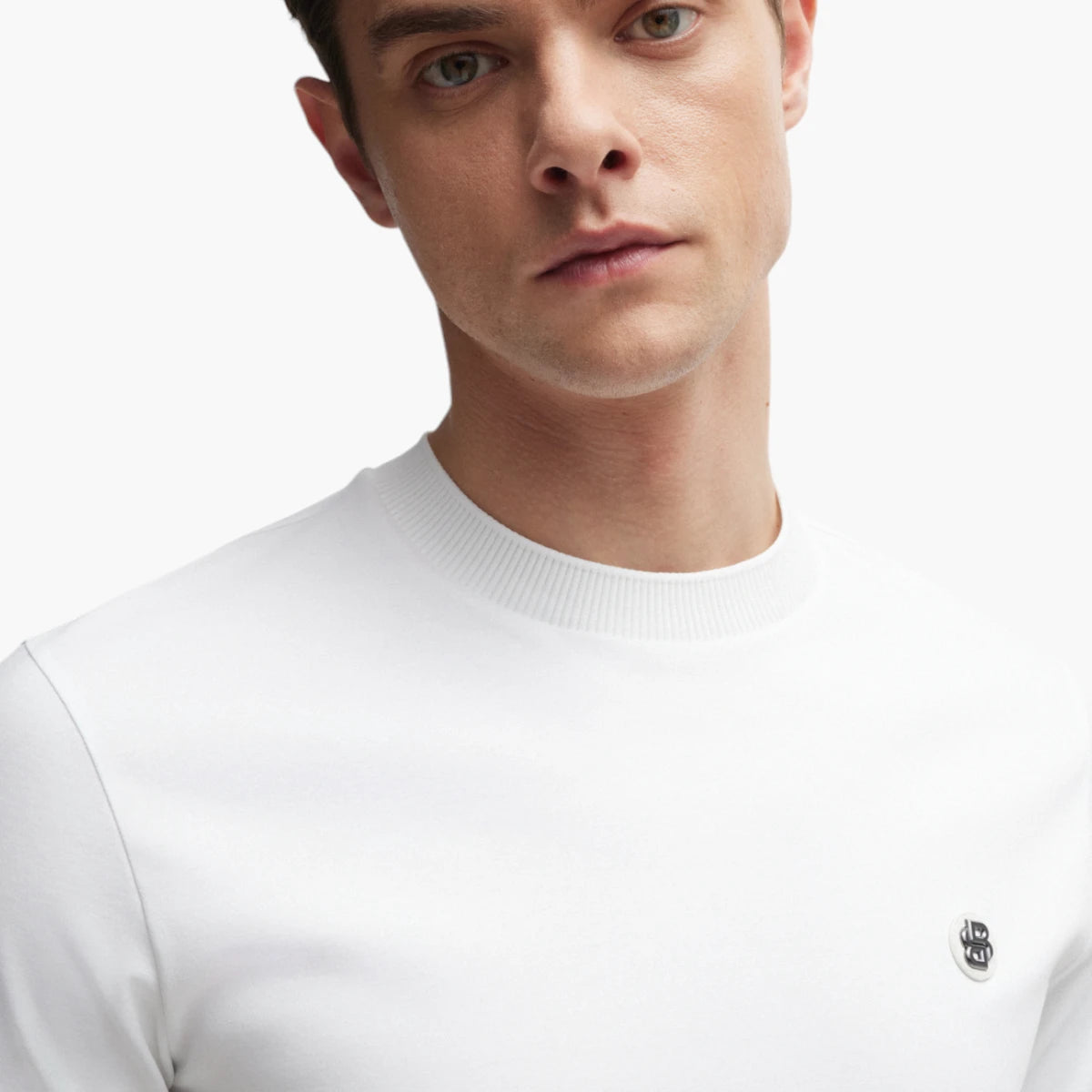 BOSS Black Mercerized-Cotton T-Shirt With Double B Monogram | LEVISONS