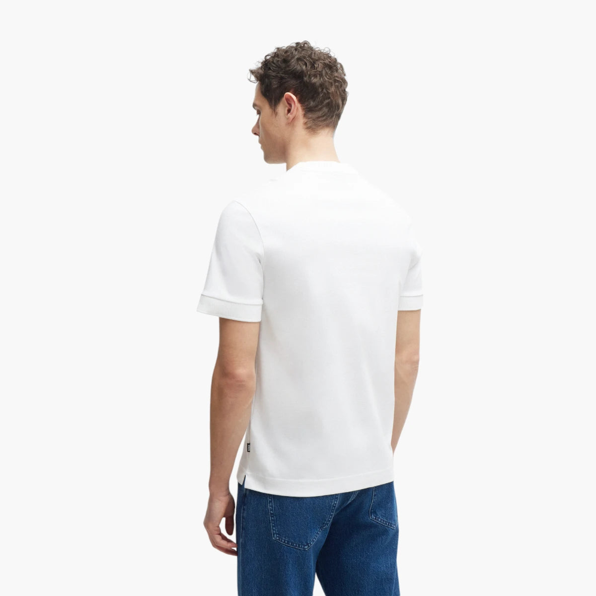 BOSS Black Mercerized-Cotton T-Shirt With Double B Monogram | LEVISONS