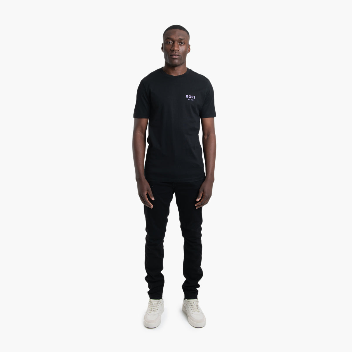 BOSS Black Rubber Logo Cotton T-Shirt | LEVISONS