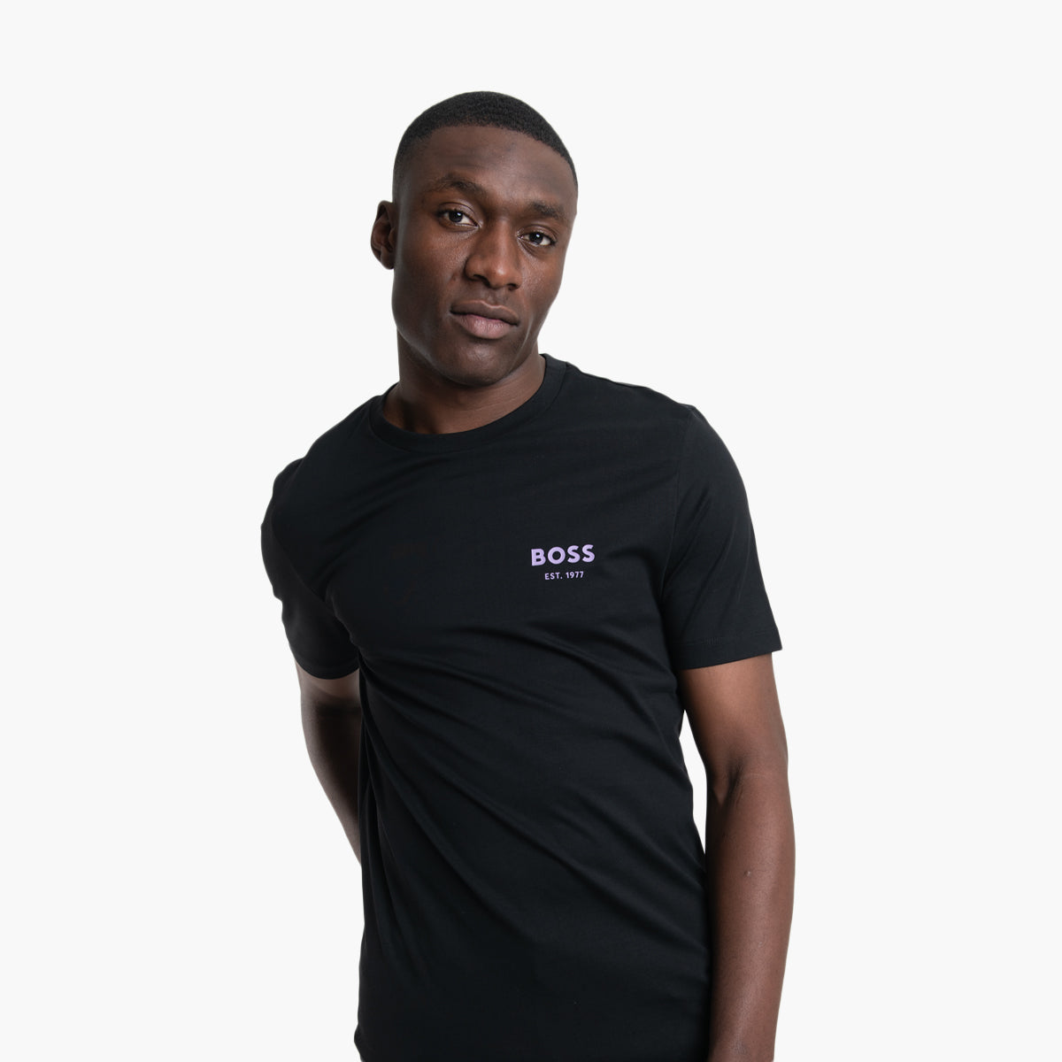 BOSS Black Rubber Logo Cotton T-Shirt | LEVISONS