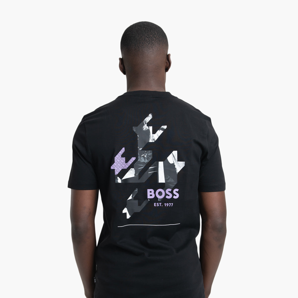 BOSS Black Rubber Logo Cotton T-Shirt | LEVISONS