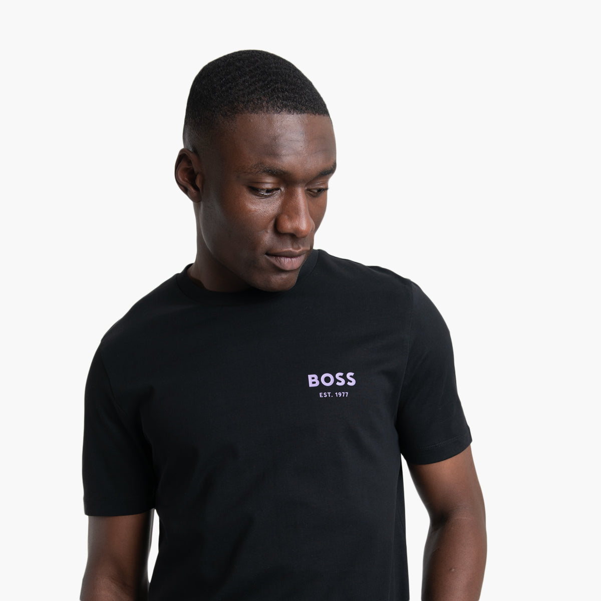 BOSS Black Rubber Logo Cotton T-Shirt | LEVISONS