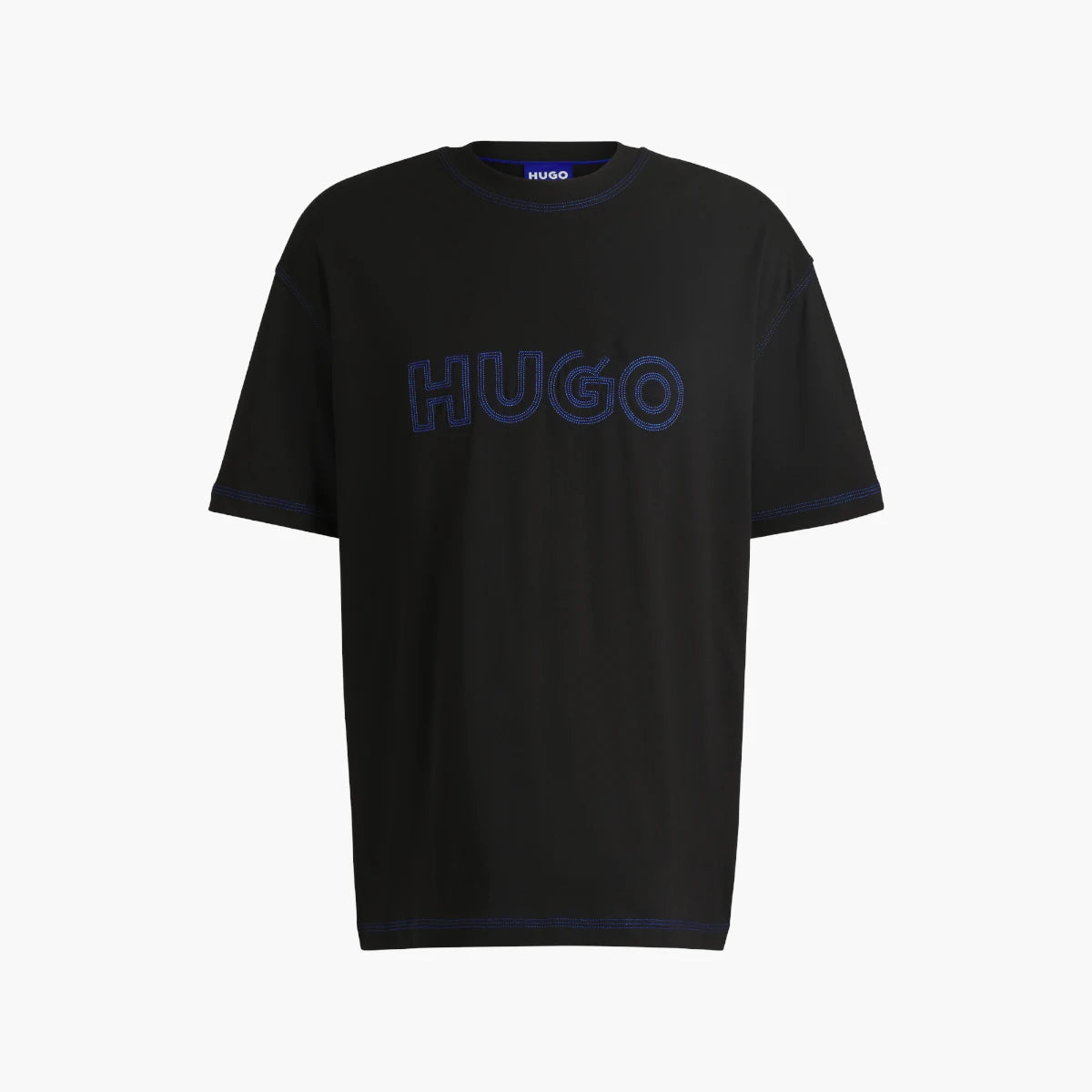 Hugo Blue Cotton-Jersey Loose-Fit T-Shirt With Stitched Logo | LEVISONS