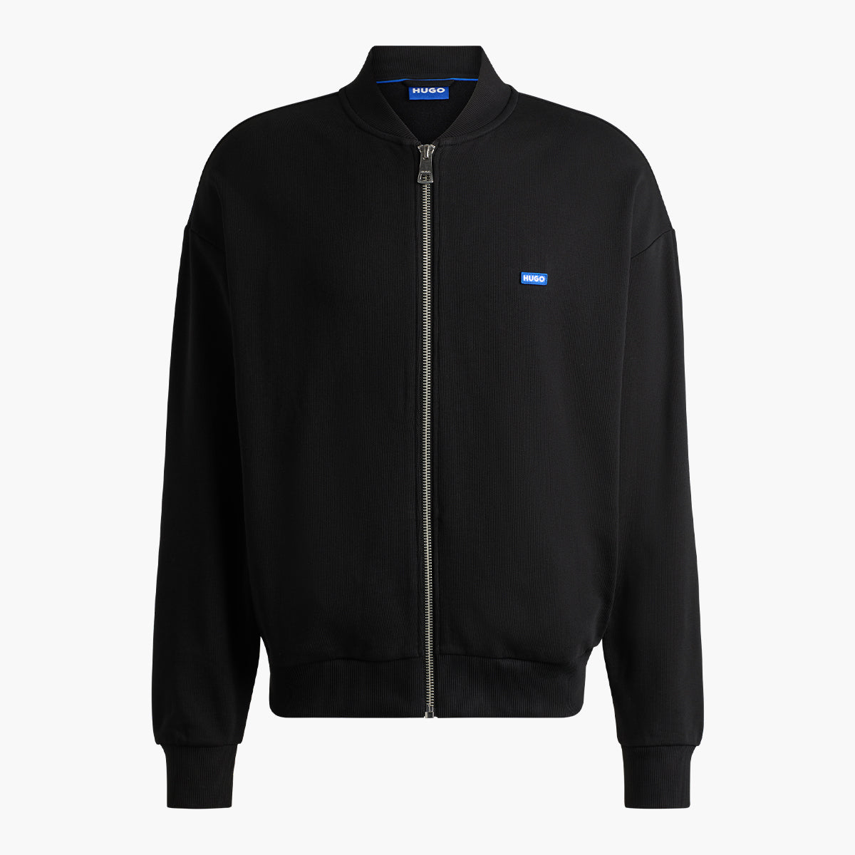 Hugo Blue Cotton-Terry Zip Up Tracksuit Sweatshirt With Blue Logo Patch | LEVISONS