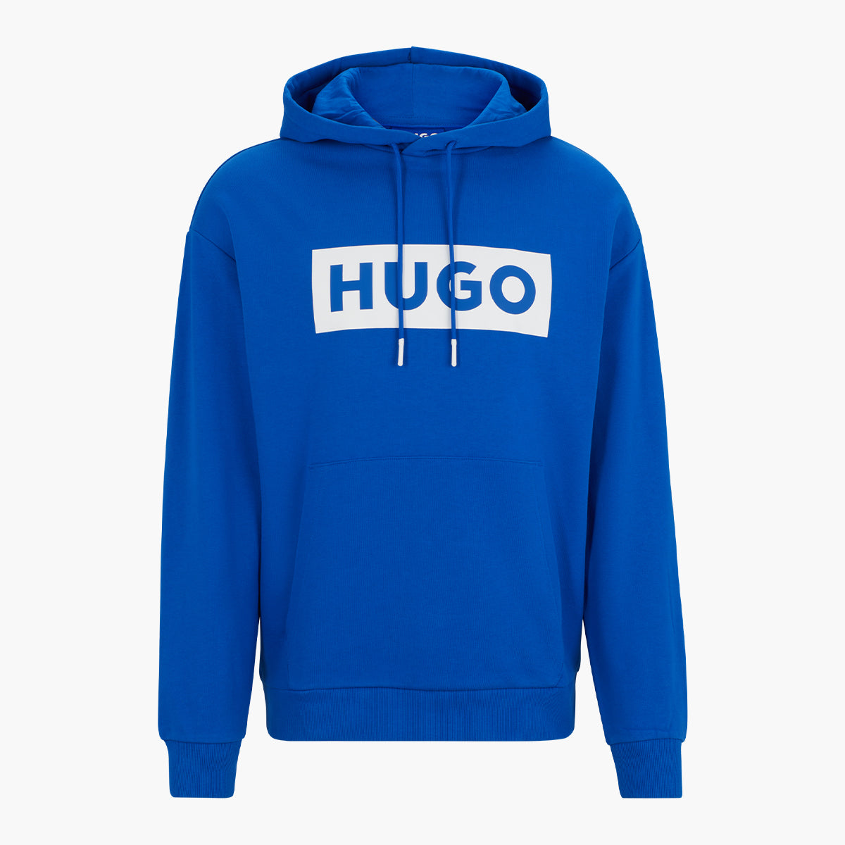 Hugo Blue Relaxed-Fit Hoodie In French Terry With Logo Print | LEVISONS