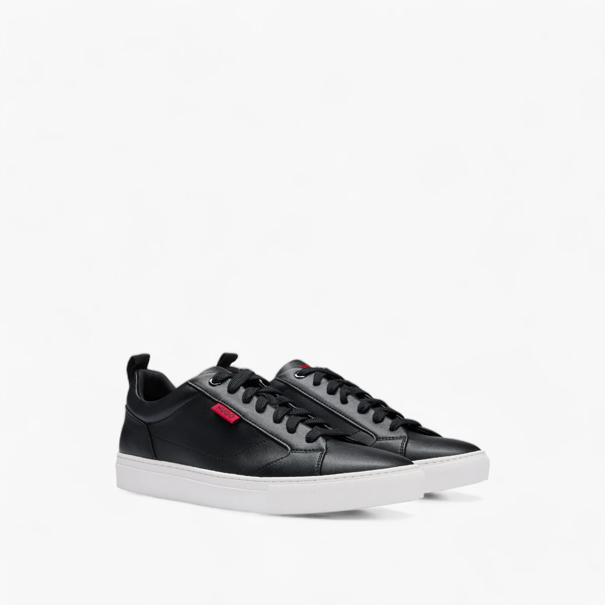 Hugo Red Cupsole Trainers In Faux Leather With Logo Flag | LEVISONS