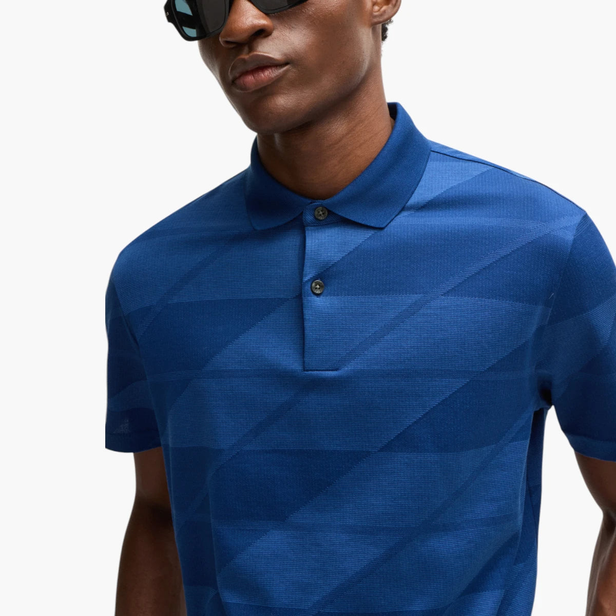 BOSS Black Mercerized-Cotton Polo Shirt With Jacquard Pattern | LEVISONS