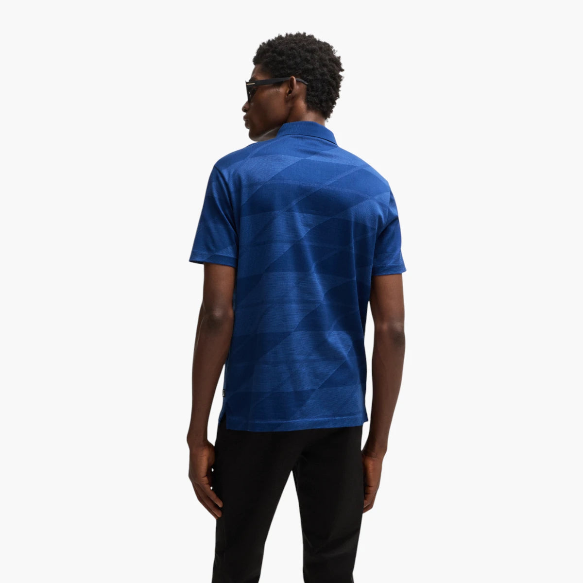 BOSS Black Mercerized-Cotton Polo Shirt With Jacquard Pattern | LEVISONS