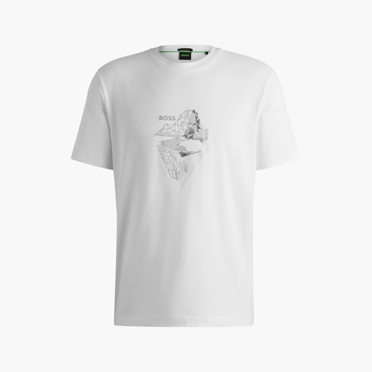 BOSS Green Stretch-Cotton T-Shirt With Printed And Embroidered Work | LEVISONS