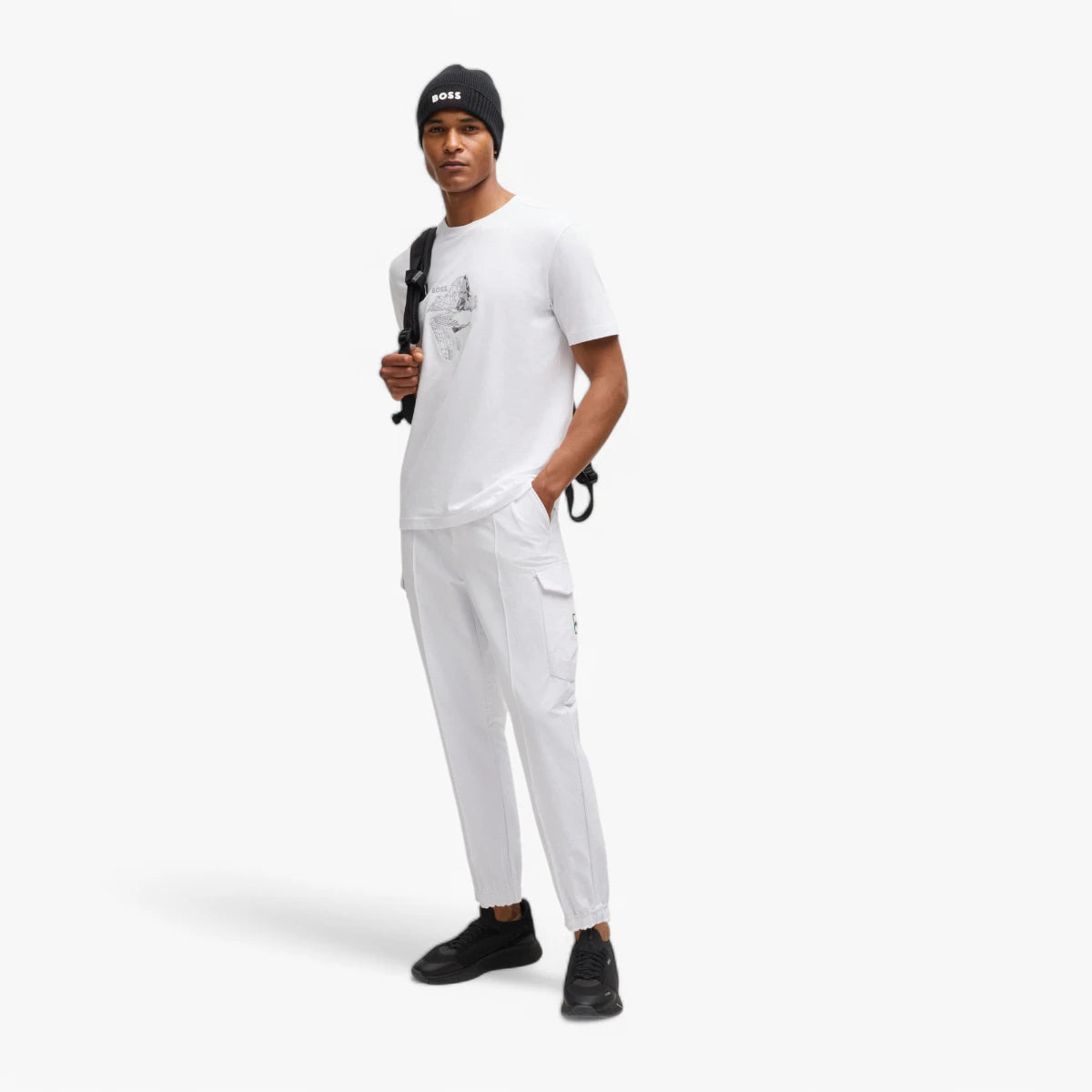 BOSS Green Stretch-Cotton T-Shirt With Printed And Embroidered Work | LEVISONS