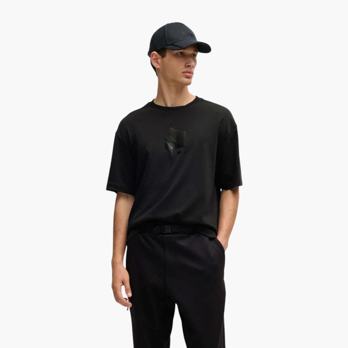 BOSS Green Relaxed-Fit T-Shirt In Interlock Cotton With Gloss Artwork | LEVISONS