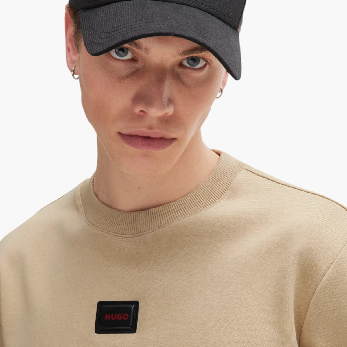 Hugo Red Cotton-Terry Regular-Fit Sweatshirt With Logo Trim | LEVISONS