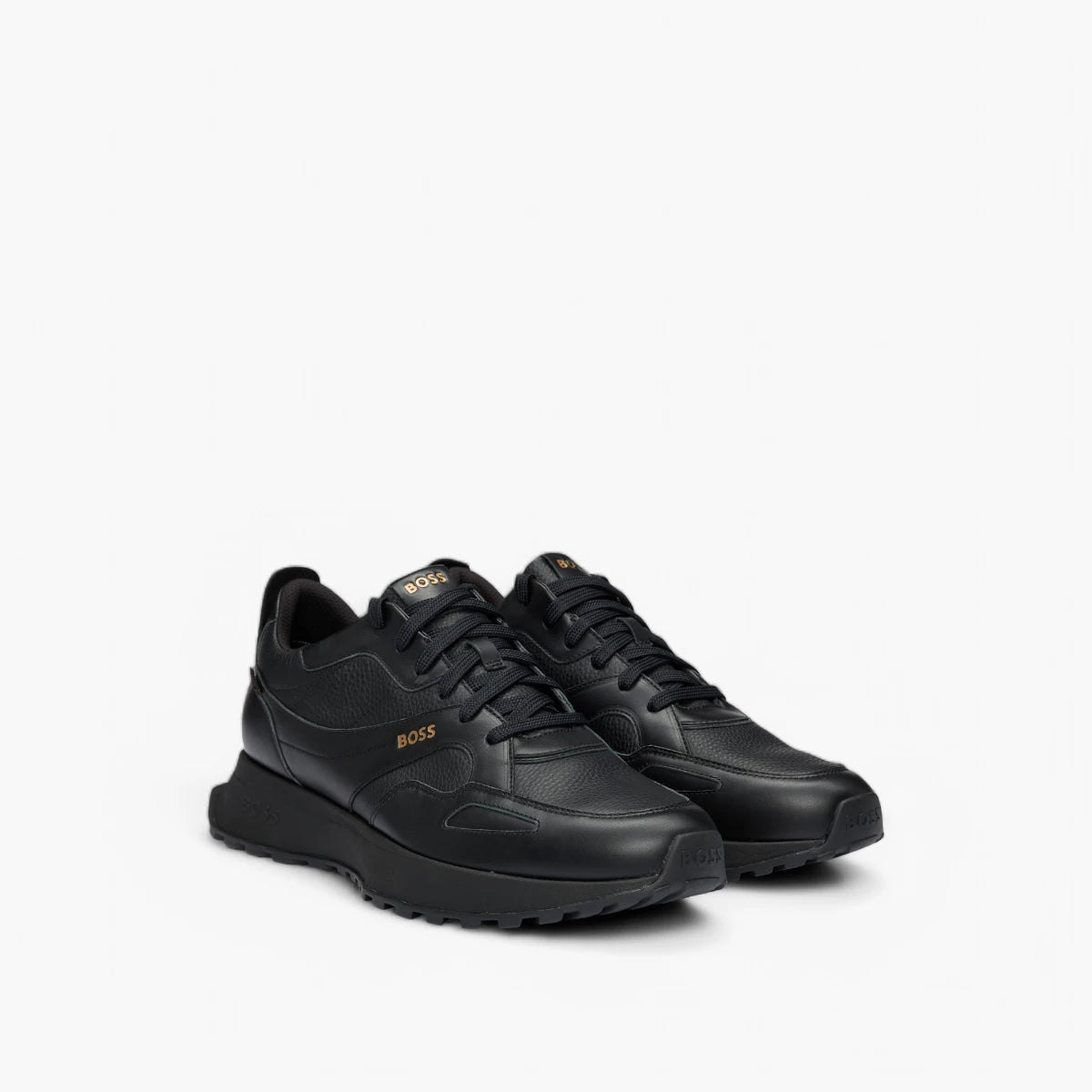 BOSS Black Waterproof Gore-Tex Trainer In Polished Leather | LEVISONS