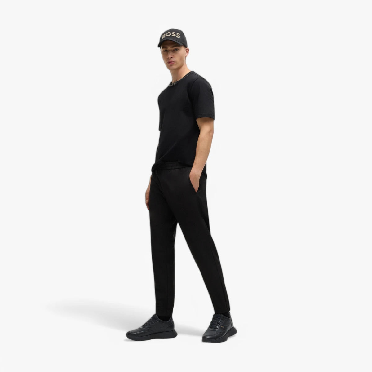 BOSS Black Waterproof Gore-Tex Trainer In Polished Leather | LEVISONS