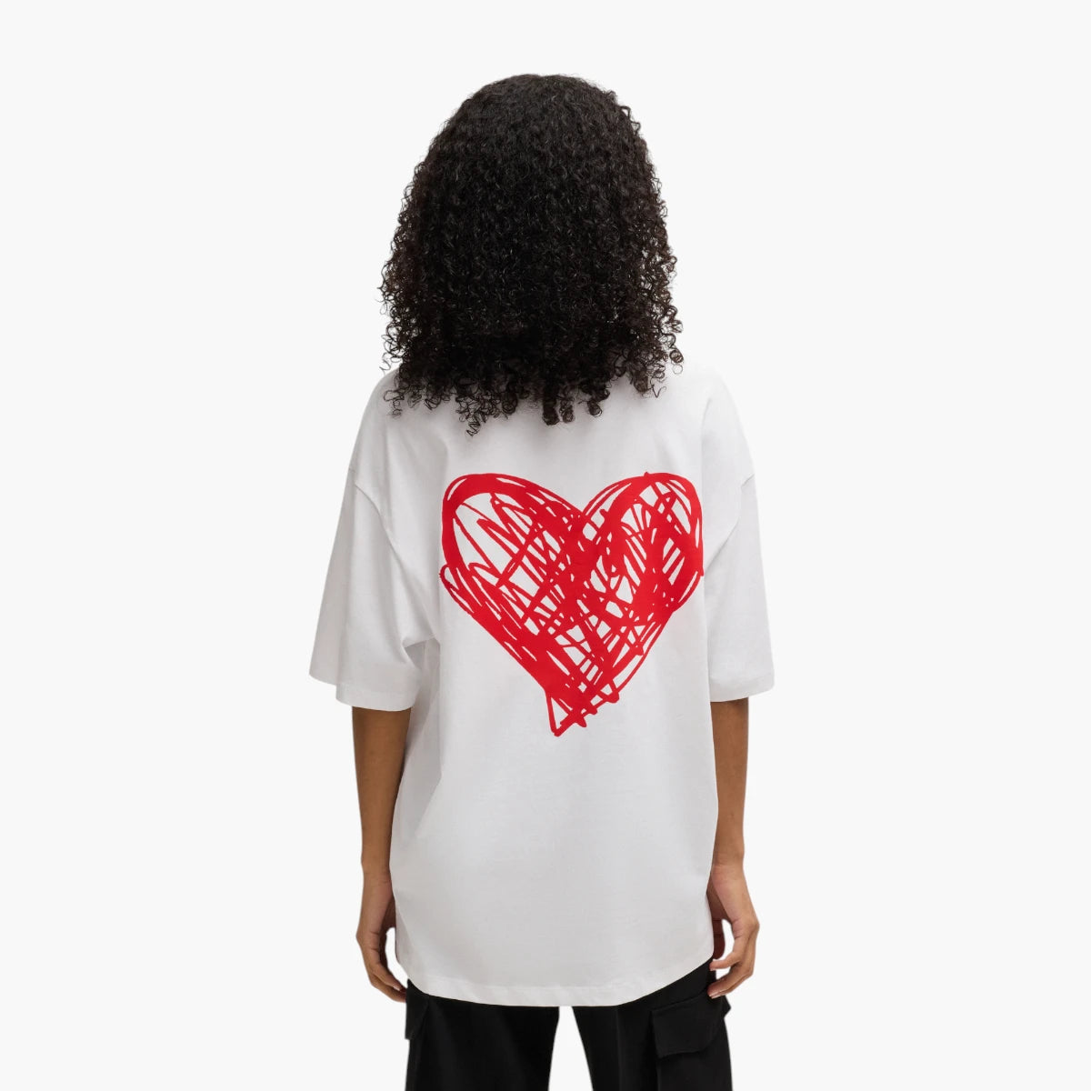 Hugo Red Cotton-Jersey T-Shirt With Heart Artwork | LEVISONS