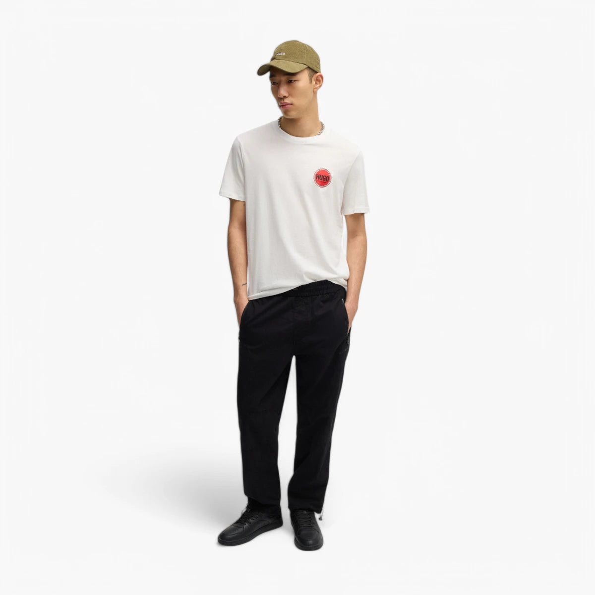 Hugo Red Cotton-Jersey T-Shirt With Racing Logo Print | LEVISONS