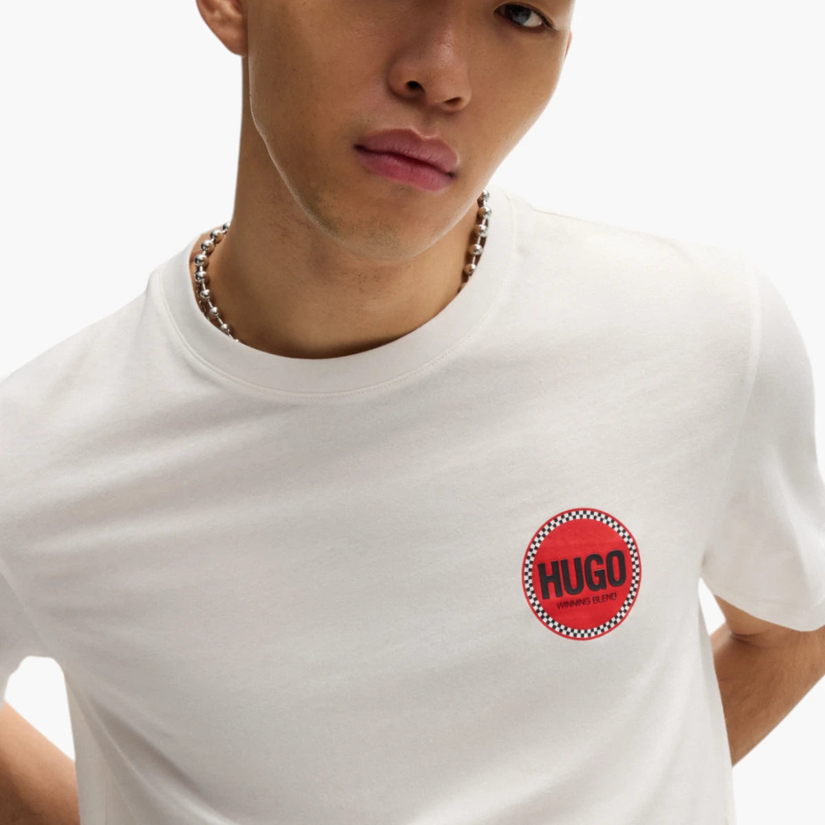 Hugo Red Cotton-Jersey T-Shirt With Racing Logo Print | LEVISONS