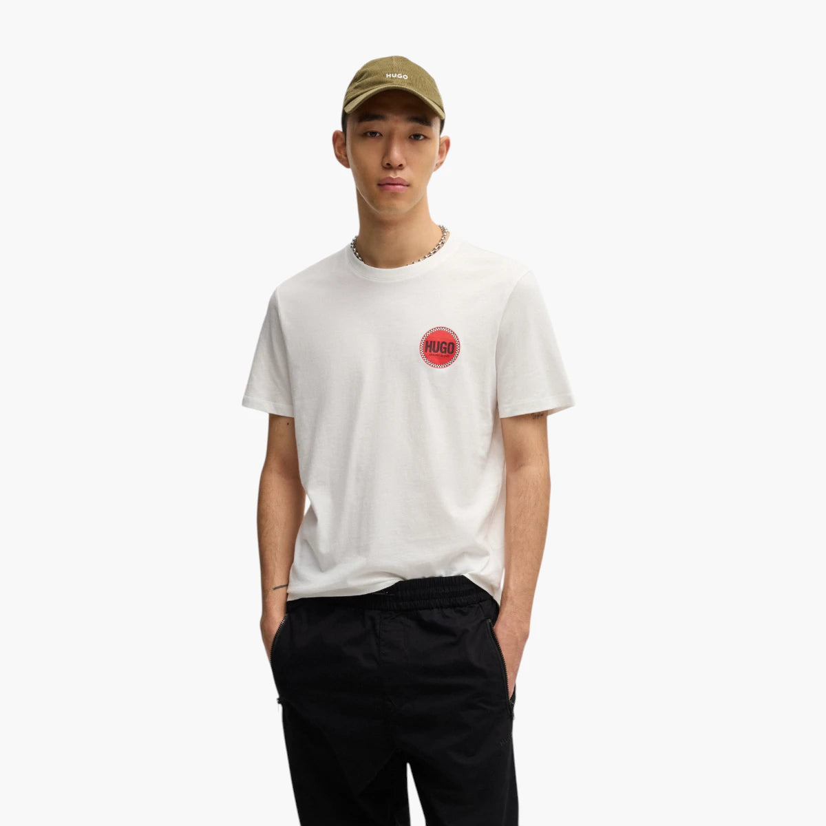 Hugo Red Cotton-Jersey T-Shirt With Racing Logo Print | LEVISONS