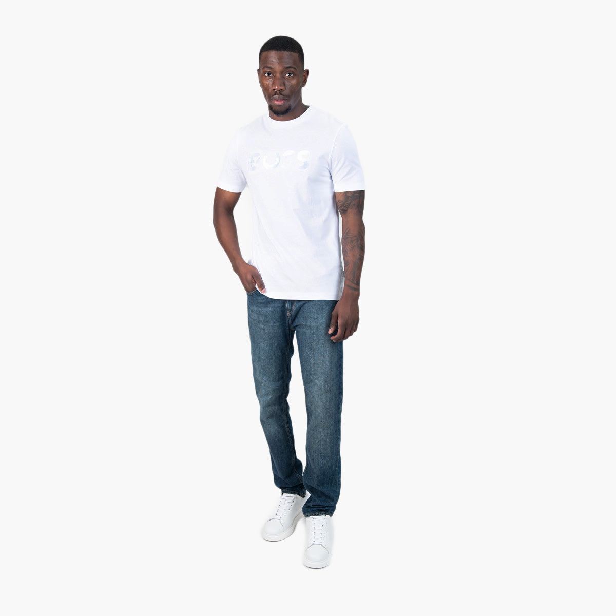 BOSS Black Cotton-Jersey Regular-Fit T-Shirt With Script Logo | LEVISONS