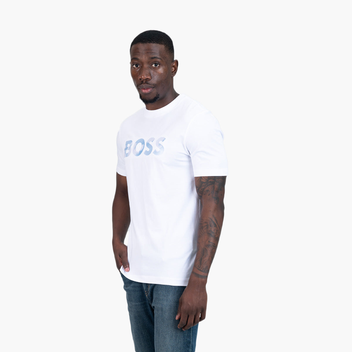 BOSS Black Cotton-Jersey Regular-Fit T-Shirt With Script Logo | LEVISONS