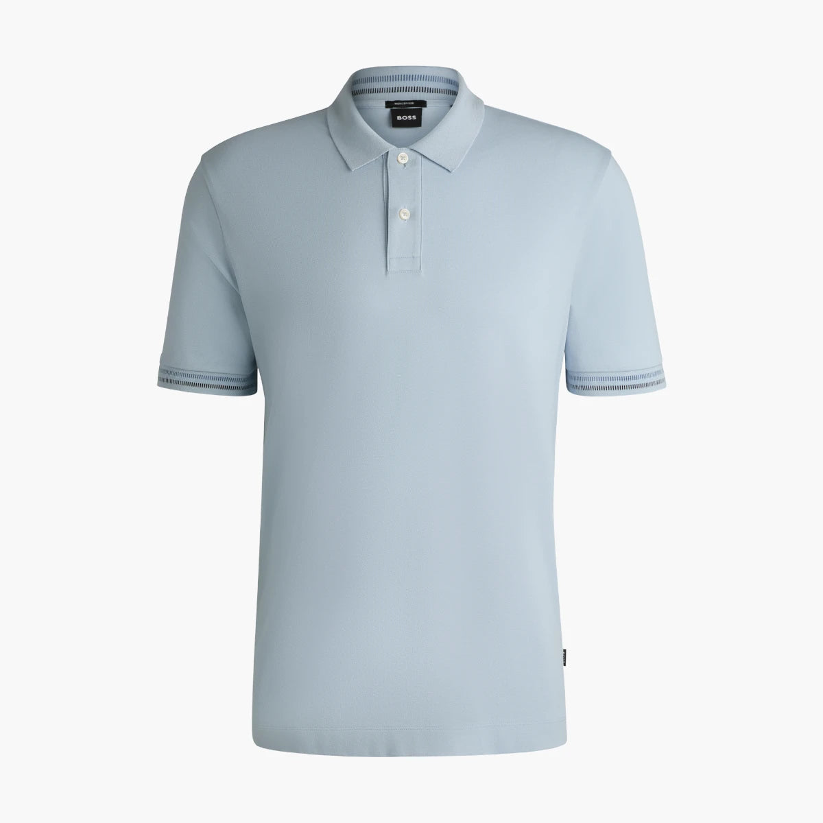 BOSS Black Mercerized-Cotton Regular-Fit Polo Shirt With Stripe Trims | LEVISONS