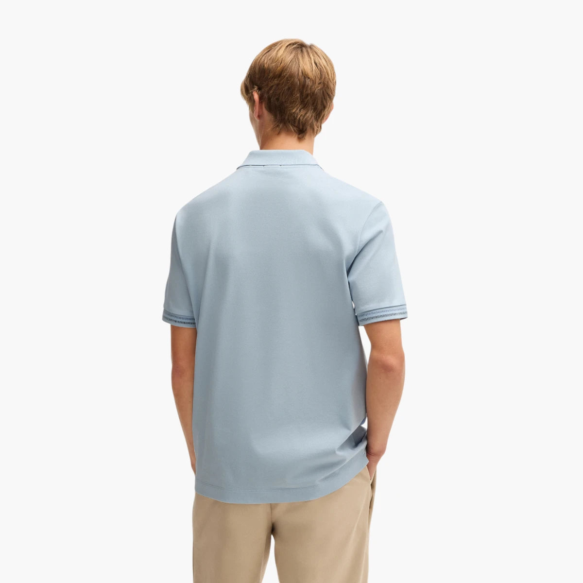 BOSS Black Mercerized-Cotton Regular-Fit Polo Shirt With Stripe Trims | LEVISONS