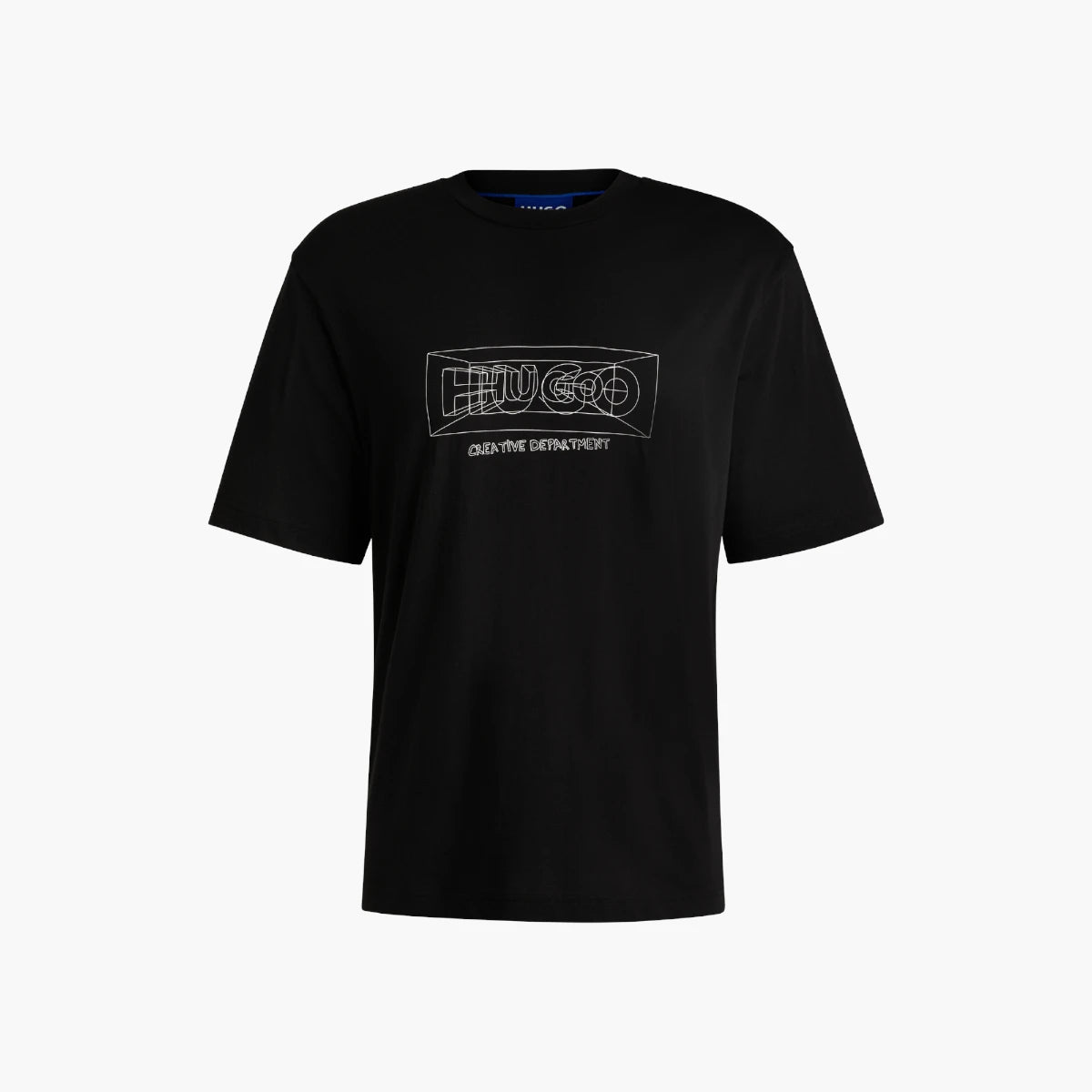 Hugo Blue Regular-Fit T-Shirt In Cotton With Graphic Logos | LEVISONS