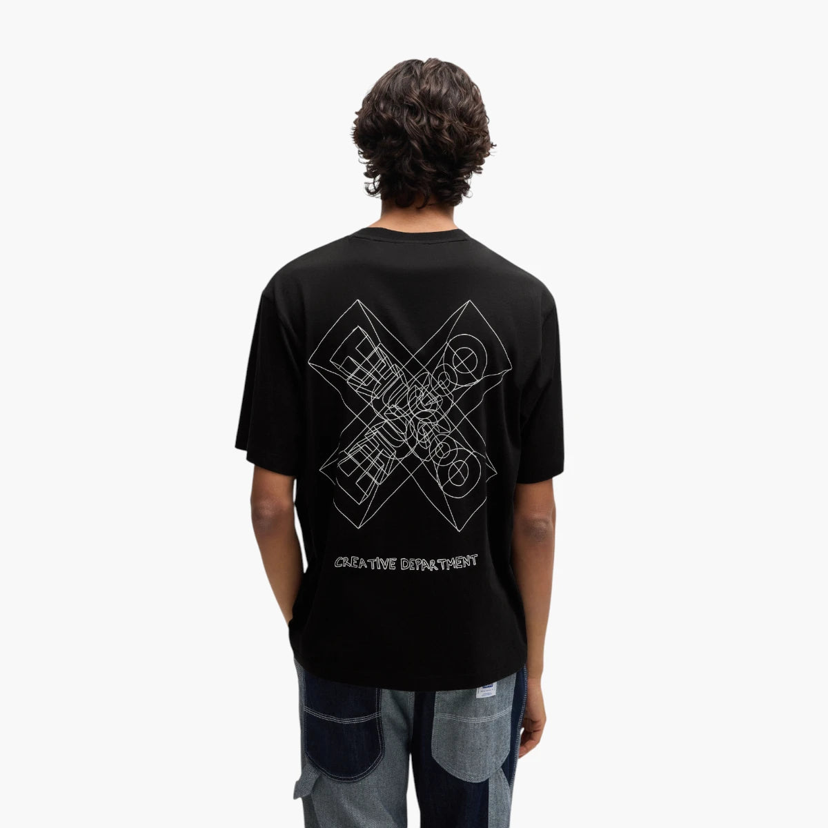 Hugo Blue Regular-Fit T-Shirt In Cotton With Graphic Logos | LEVISONS