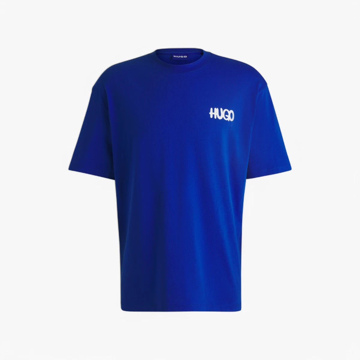 Hugo Blue Cotton-Jersey T-Shirt With Happy Hugo Logo | LEVISONS