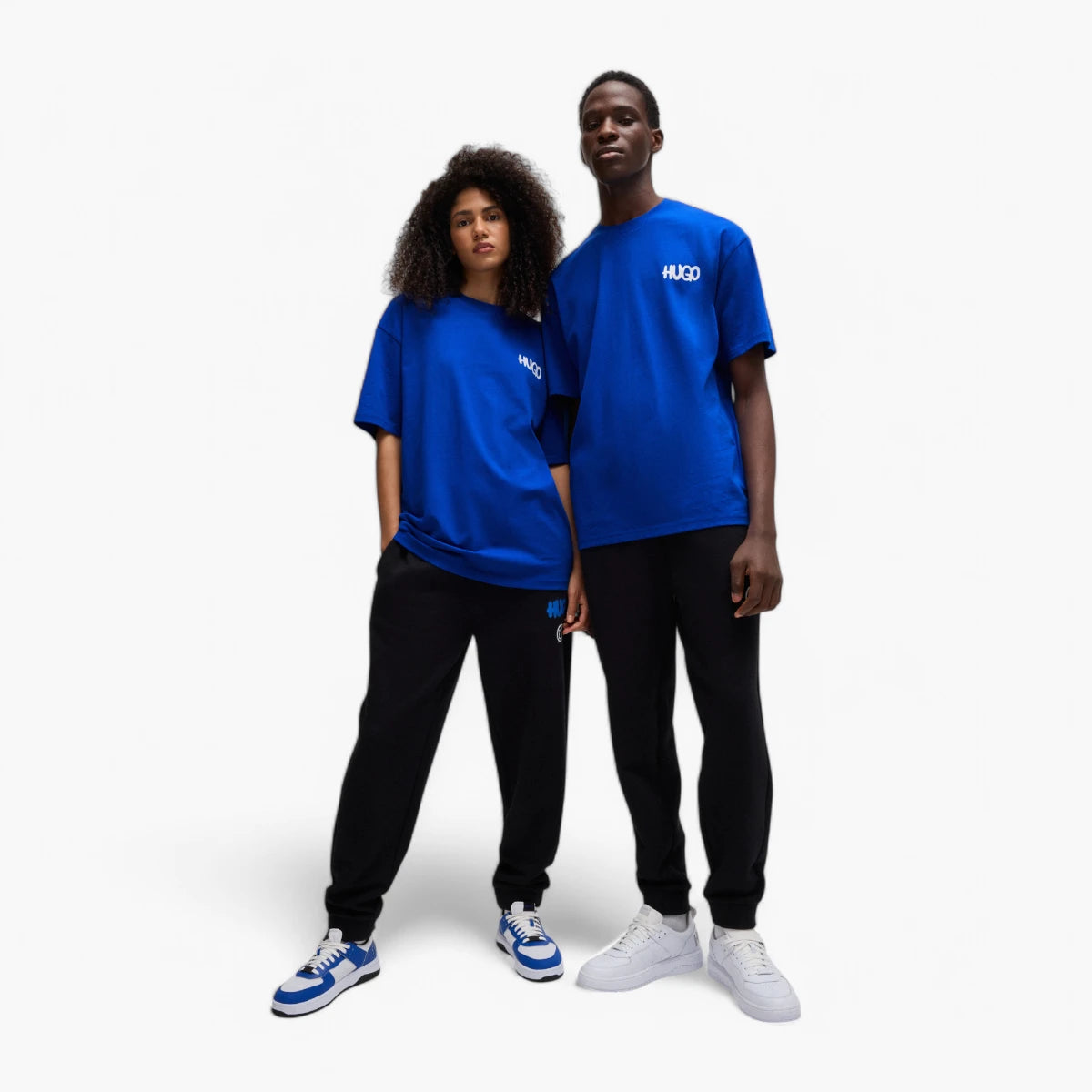 Hugo Blue Cotton-Jersey T-Shirt With Happy Hugo Logo | LEVISONS