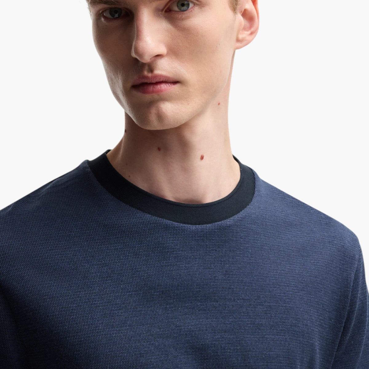 BOSS Black Mercerized-Cotton T-Shirt With Mirco Pattern | LEVISONS