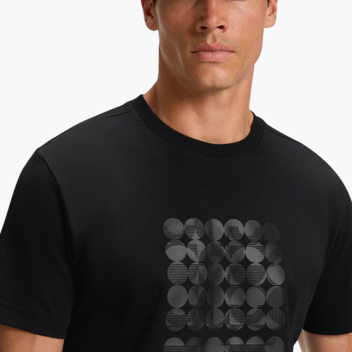 BOSS Green Circle Artwork Interlock Cotton Tee | LEVISONS