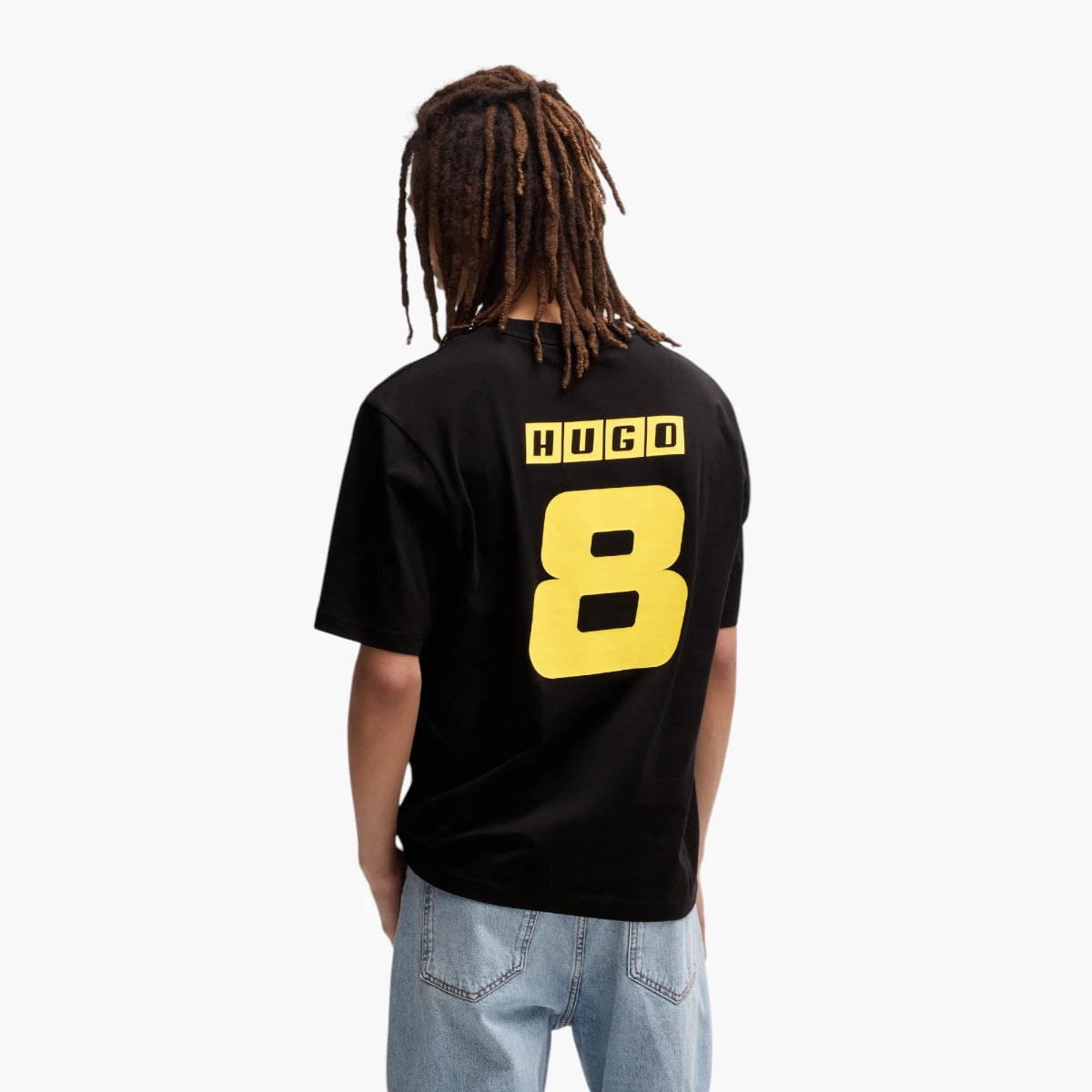 Hugo Blue Cotton-Jersey T-Shirt With Football-Inspired Prints | LEVISONS