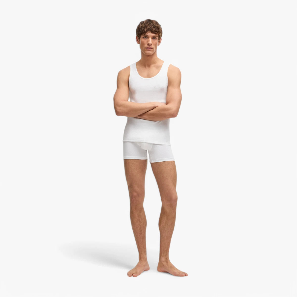 BOSS Black Three-Pack Of Cotton Tank Tops With Embroidered Logos | LEVISONS