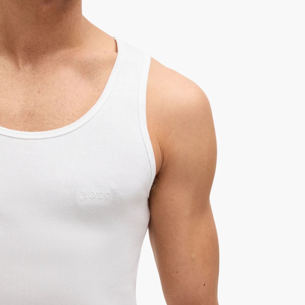 BOSS Black Three-Pack Of Cotton Tank Tops With Embroidered Logos | LEVISONS