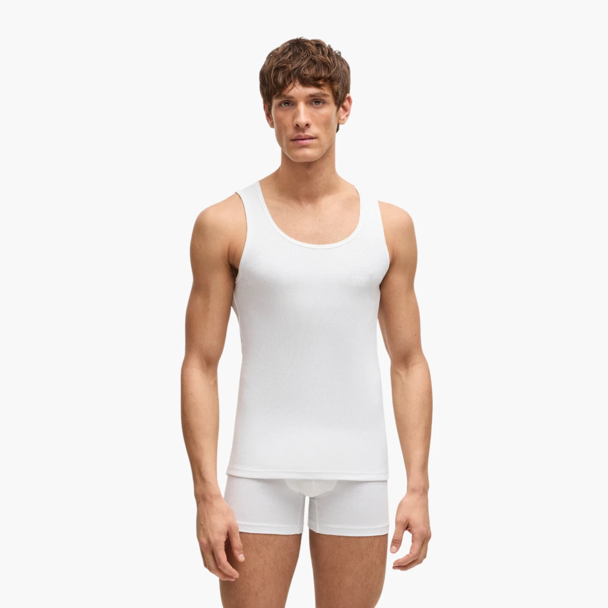 BOSS Black Three-Pack Of Cotton Tank Tops With Embroidered Logos | LEVISONS