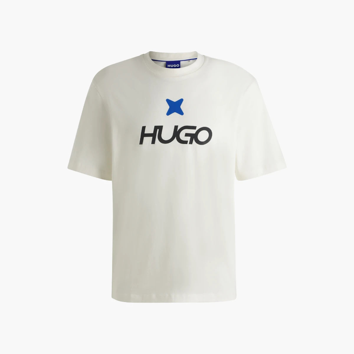 Hugo Blue Cotton-Jersey T-Shirt With Logo | LEVISONS